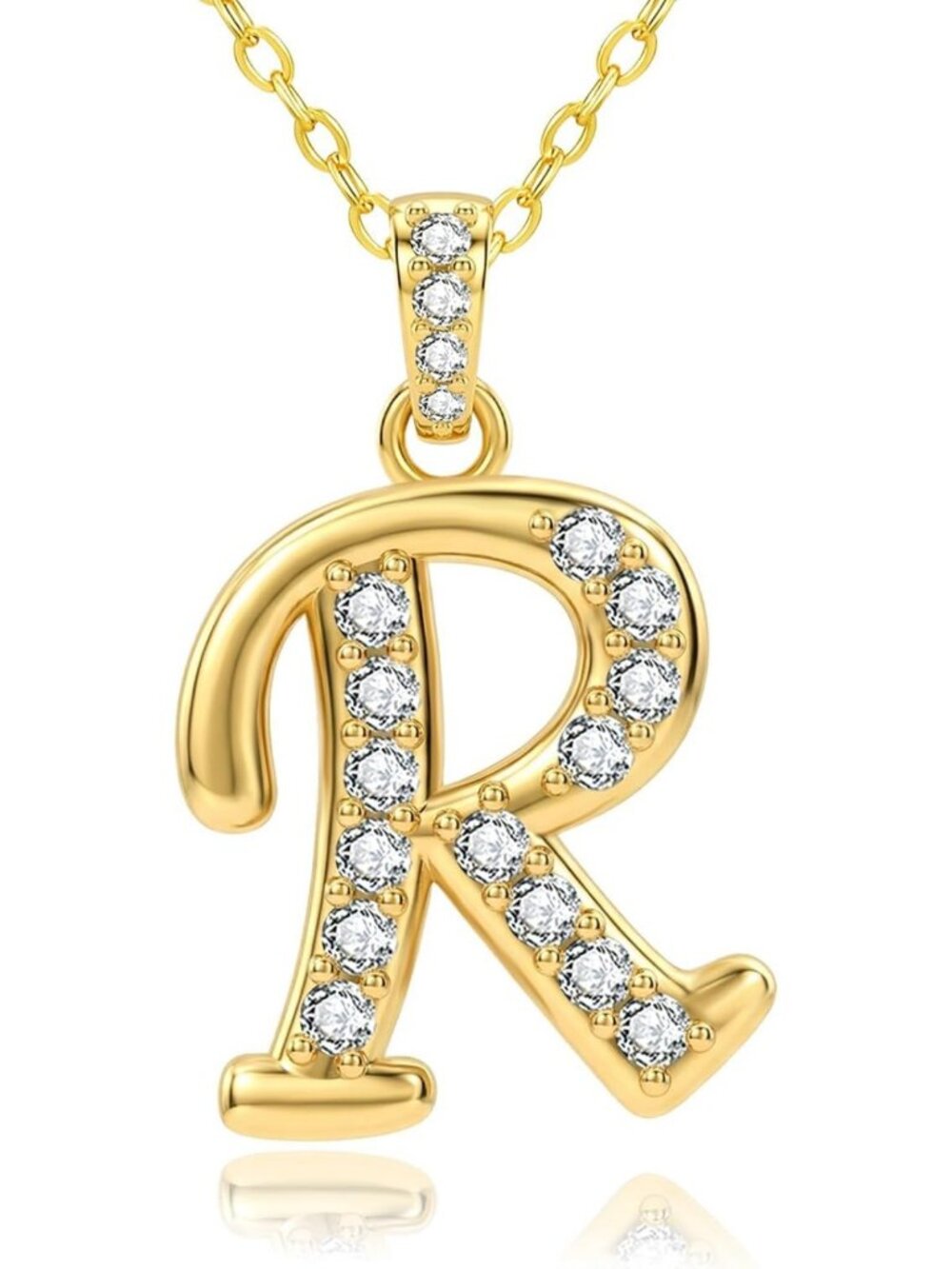 Personalized 14K Gold Initial Necklace for Women - A-Z Letter Pendant Jewelry